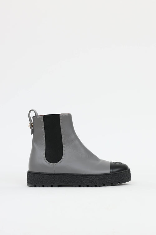 Chanel Leather CC Chelsea Boot