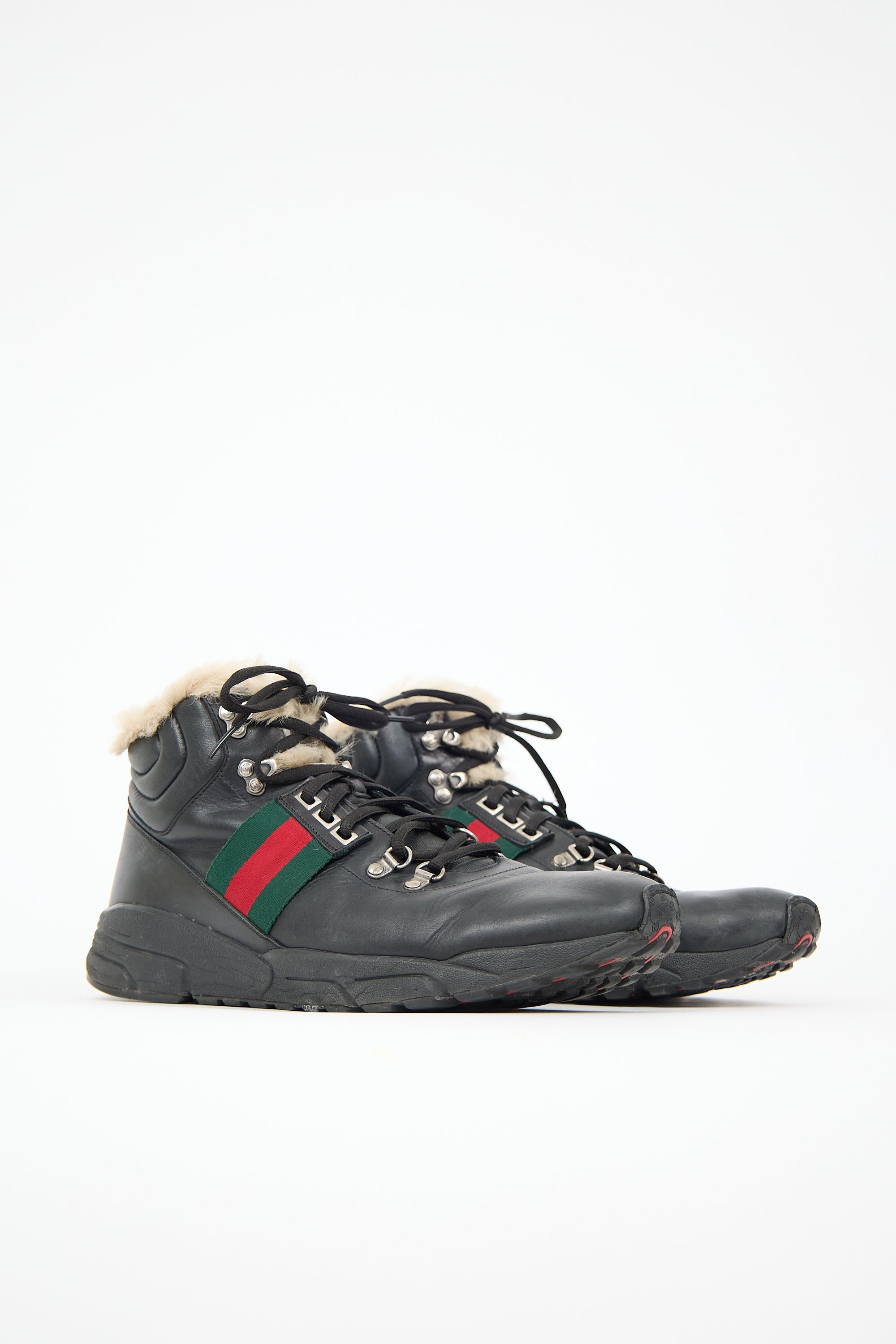 Gucci Leather & Shearling Sneaker