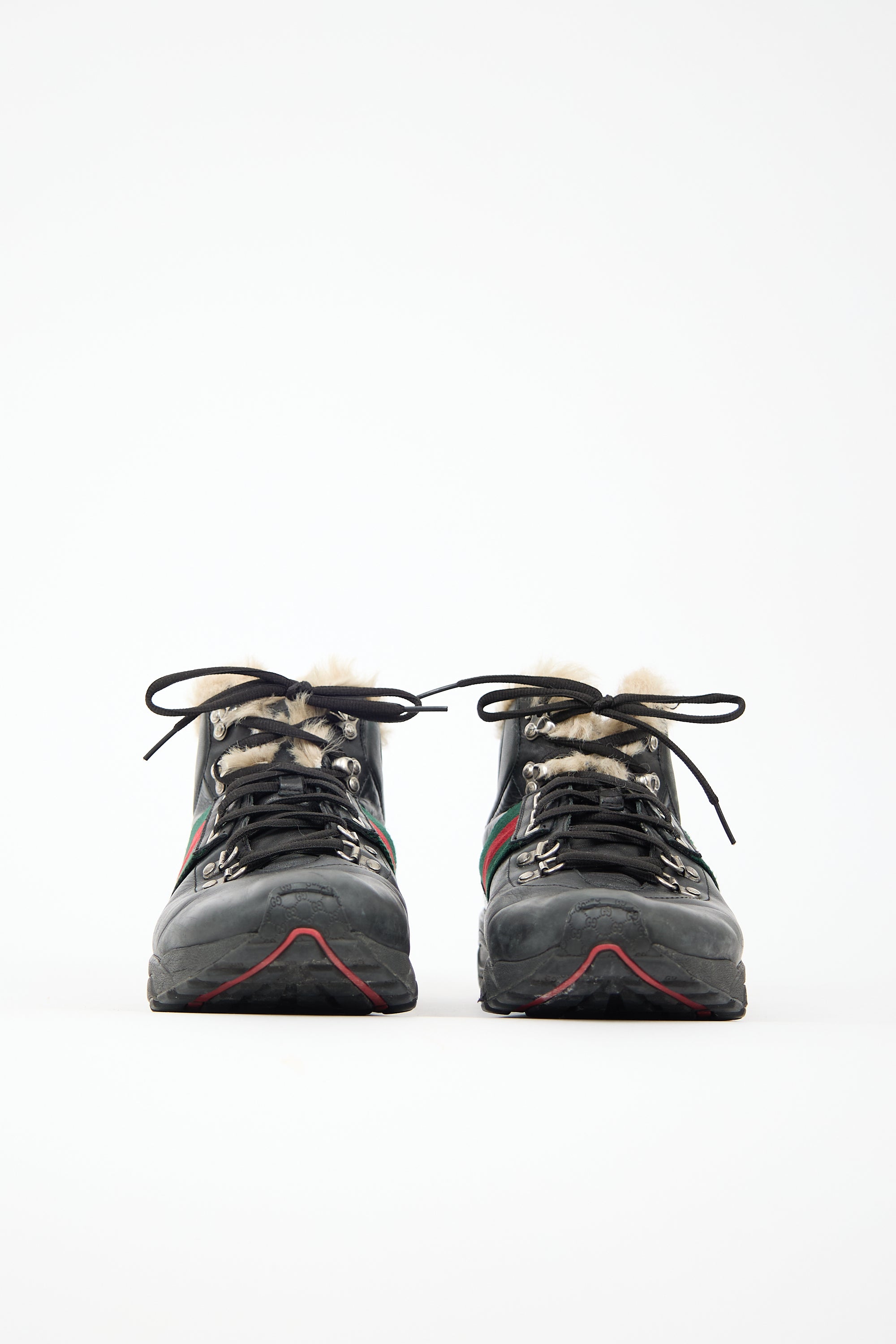 Gucci Leather & Shearling Sneaker