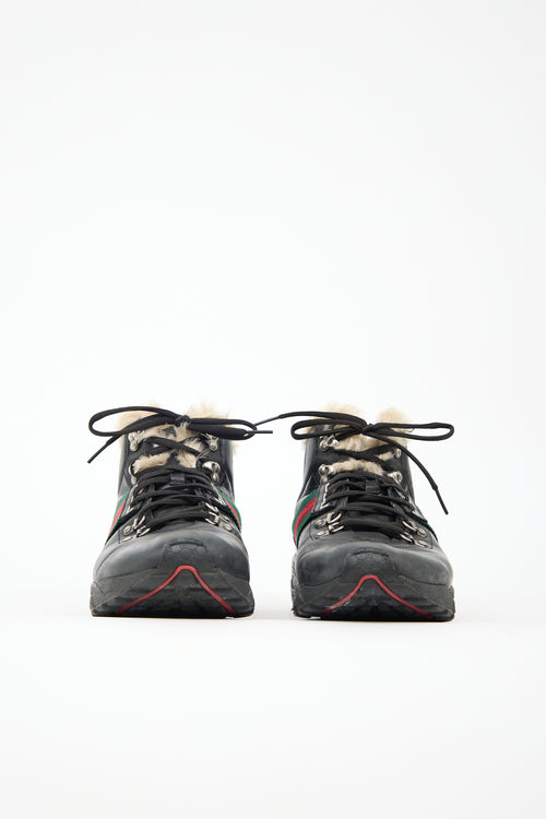 Gucci Leather & Shearling Sneaker