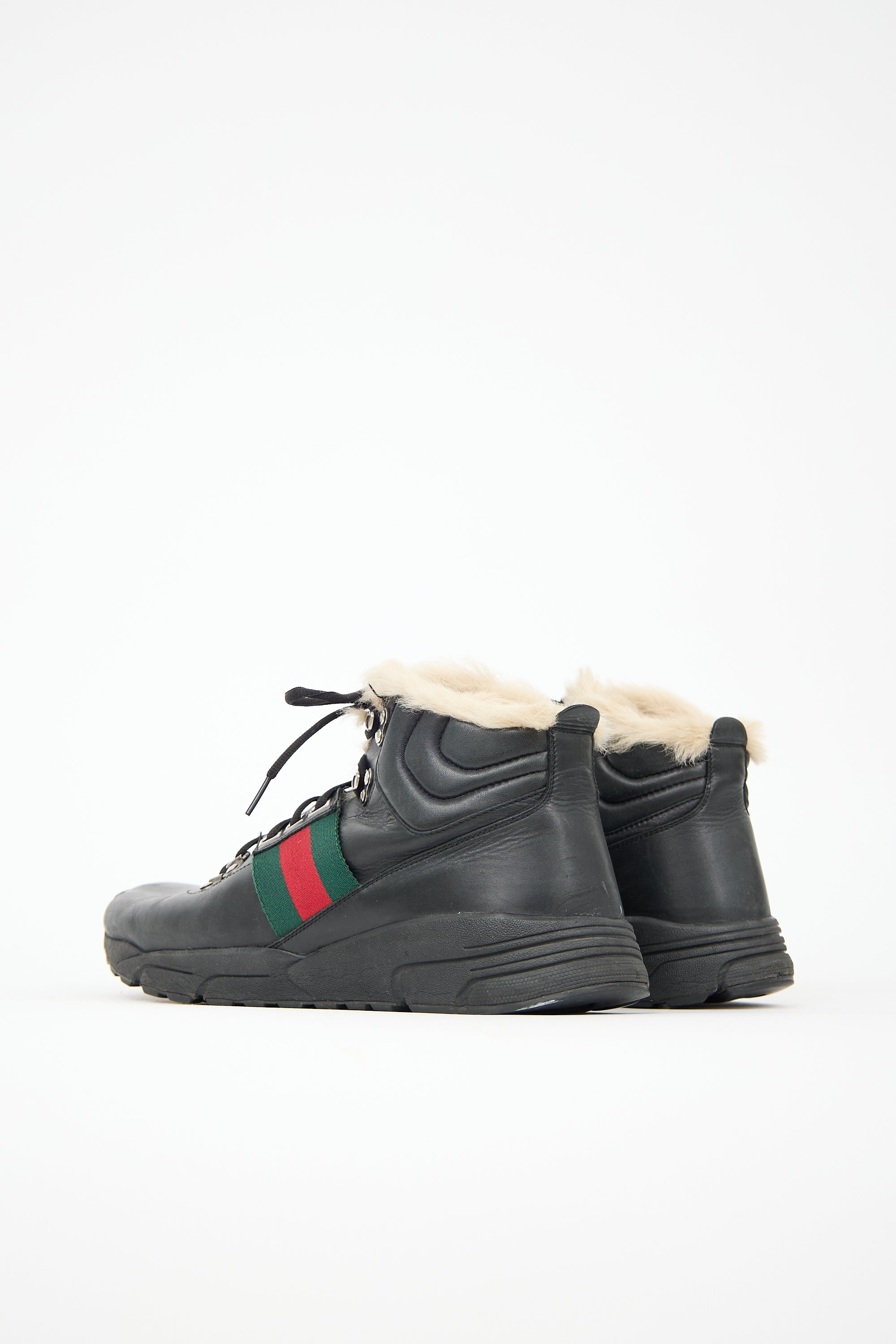 Gucci Leather & Shearling Sneaker