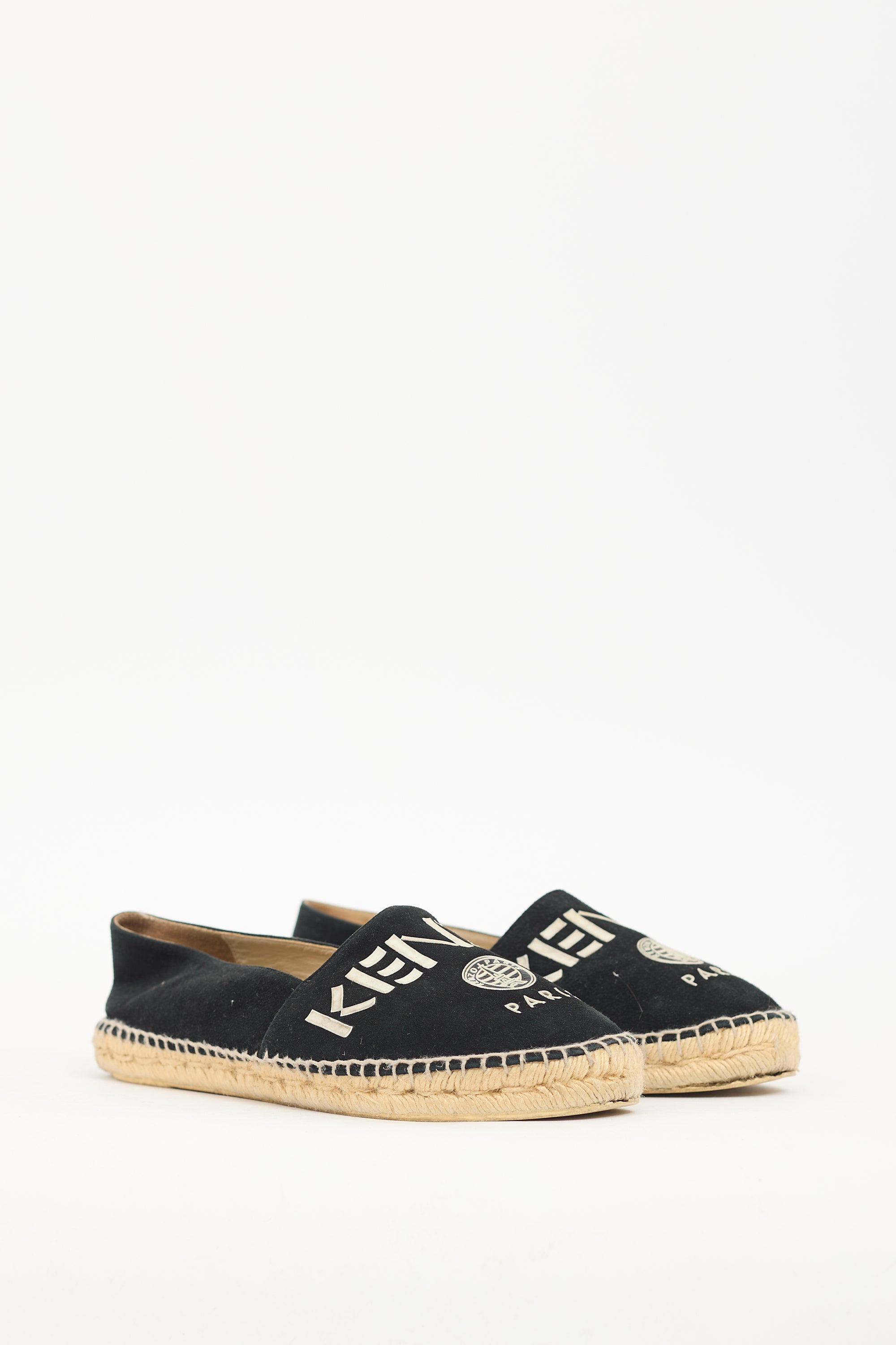 Kenzo Black Suede Espadrille Flat