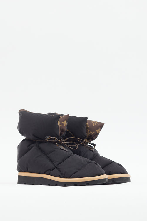 Louis Vuitton Black & Brown Pillow Comfort Ankle Boot