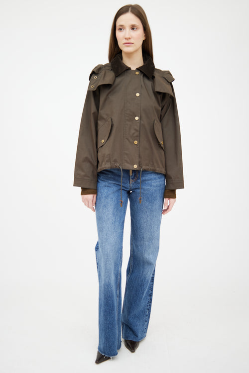 Max Mara Green Hooded Jacket