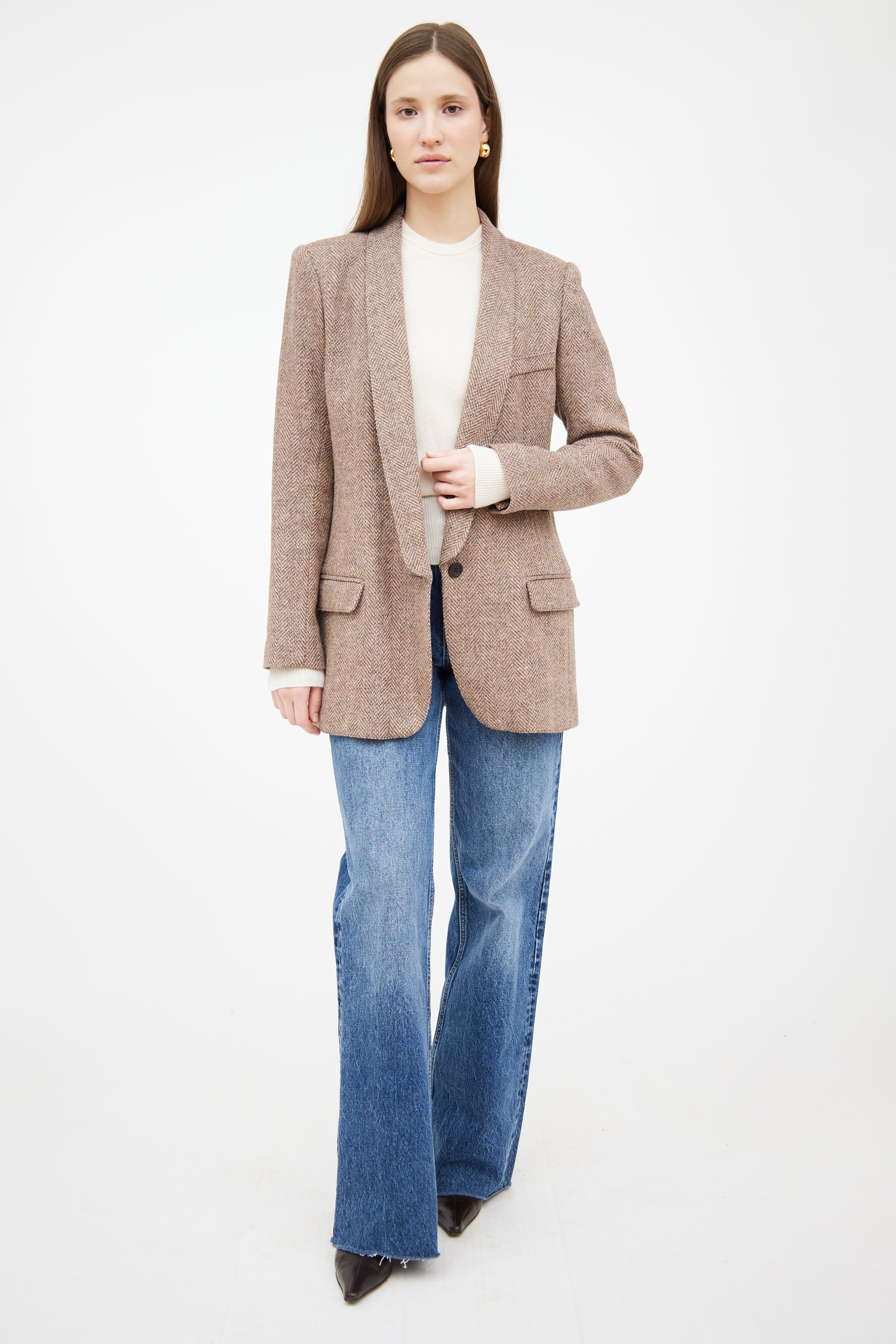 Smythe Tweed Long Shawl Blazer