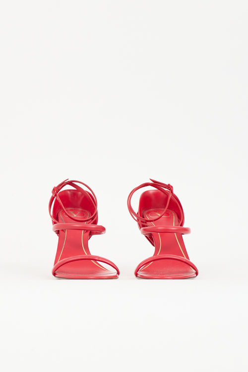 Valentino Leather Roserouche Sandal