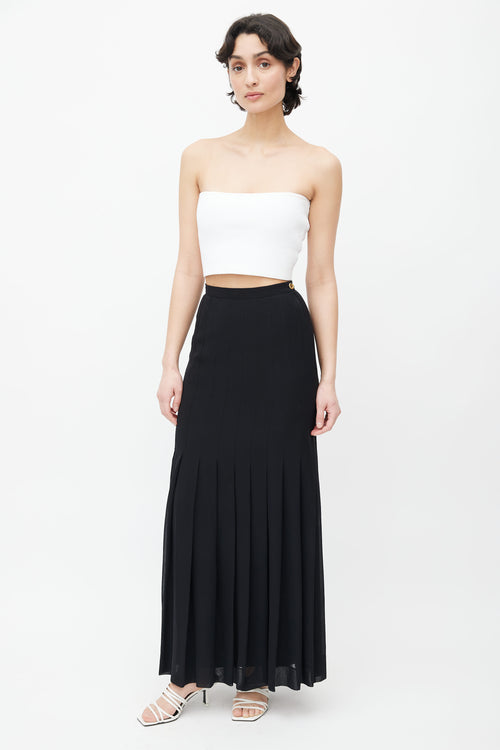 Chanel Vintage Button Pleated Skirt