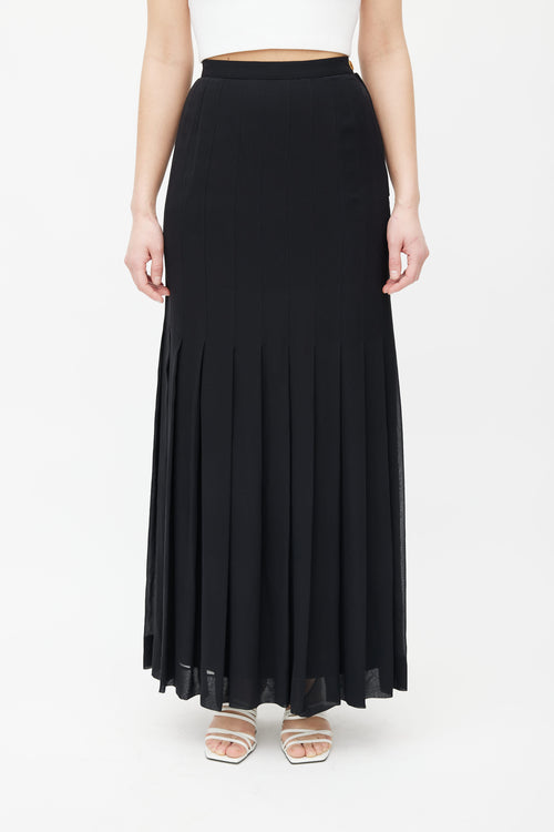 Chanel Vintage Button Pleated Skirt