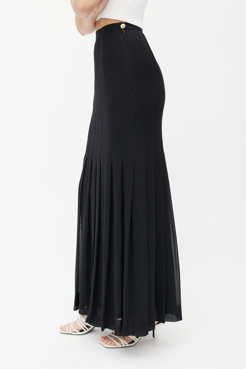Chanel Vintage Button Pleated Skirt