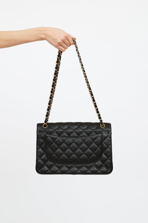 Chanel 2018 Black Caviar Jumbo Flap Bag