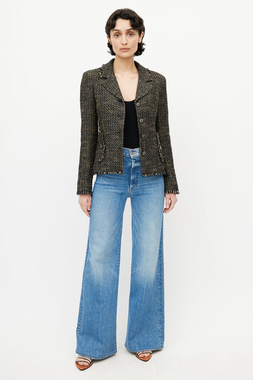 Chanel Brown & Black Tweed Blazer