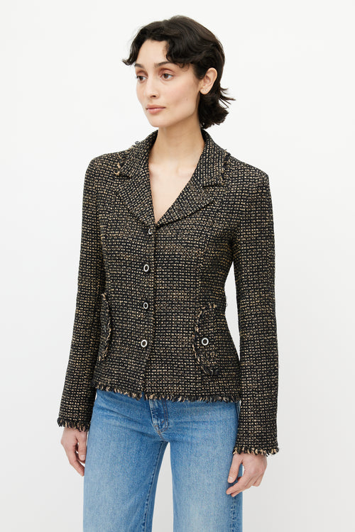 Chanel Brown & Black Tweed Blazer