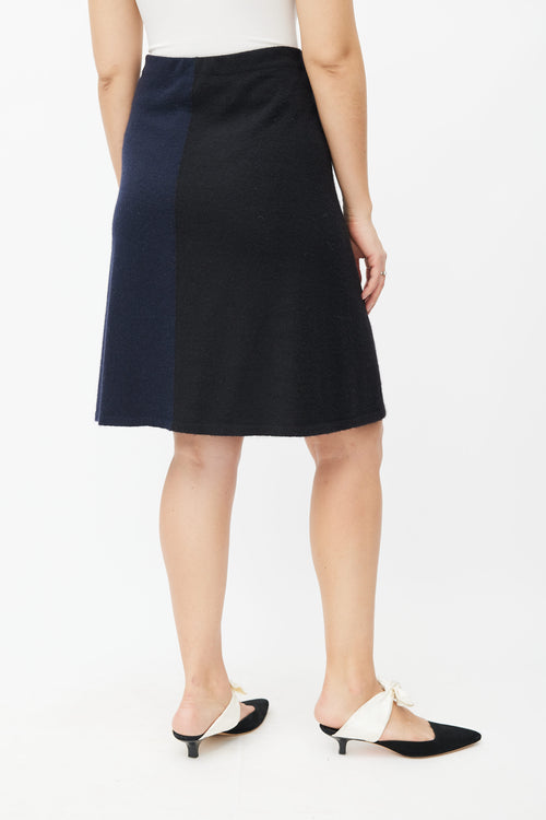 Chanel FW09 Black & Navy Sweater & Skirt Set