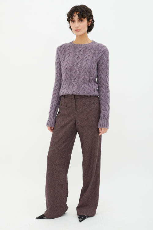 Chanel Red & Black Autumn 2005 Checkered Wide Leg Trouser