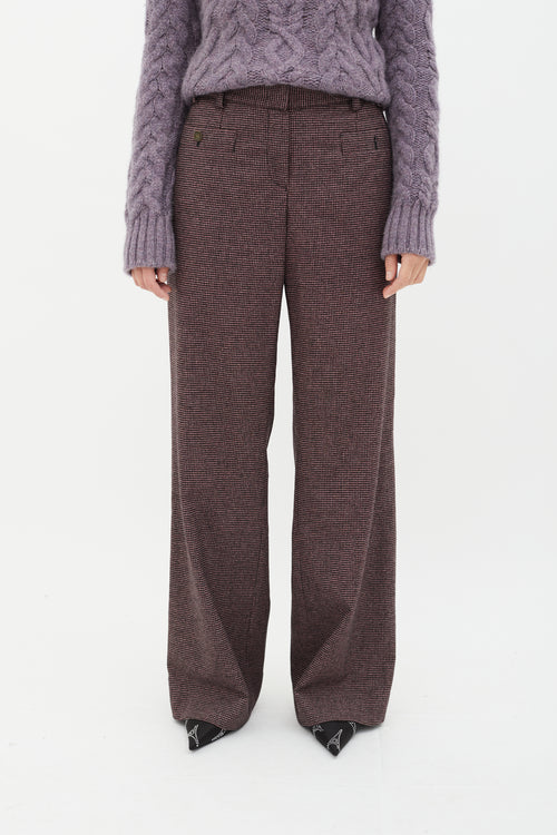 Chanel Red & Black Autumn 2005 Checkered Wide Leg Trouser
