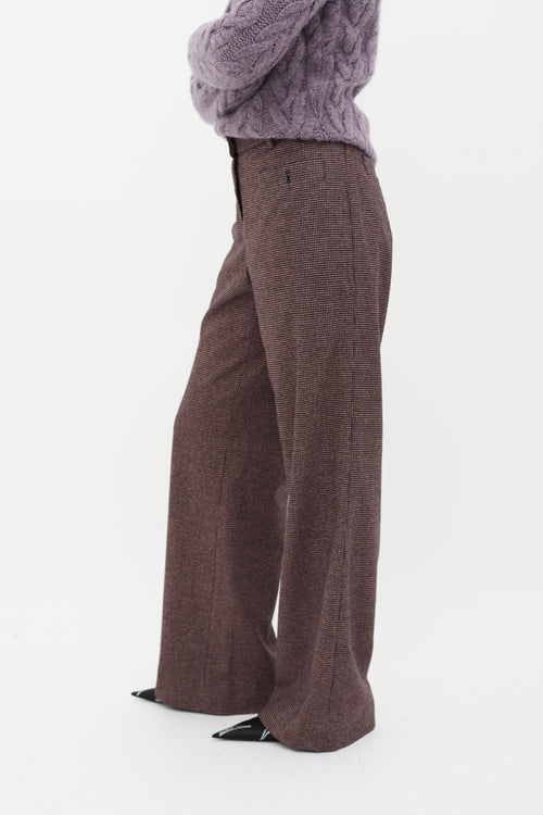 Chanel Red & Black Autumn 2005 Checkered Wide Leg Trouser