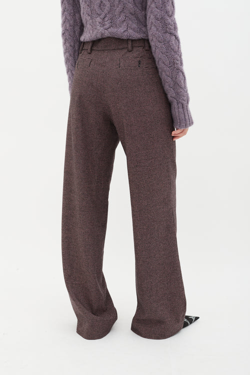 Chanel Red & Black Autumn 2005 Checkered Wide Leg Trouser