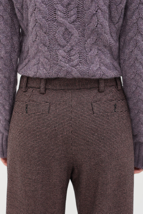 Chanel Red & Black Autumn 2005 Checkered Wide Leg Trouser