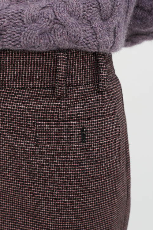 Chanel Red & Black Autumn 2005 Checkered Wide Leg Trouser