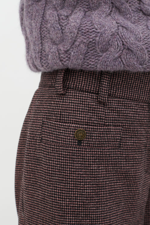 Chanel Red & Black Autumn 2005 Checkered Wide Leg Trouser