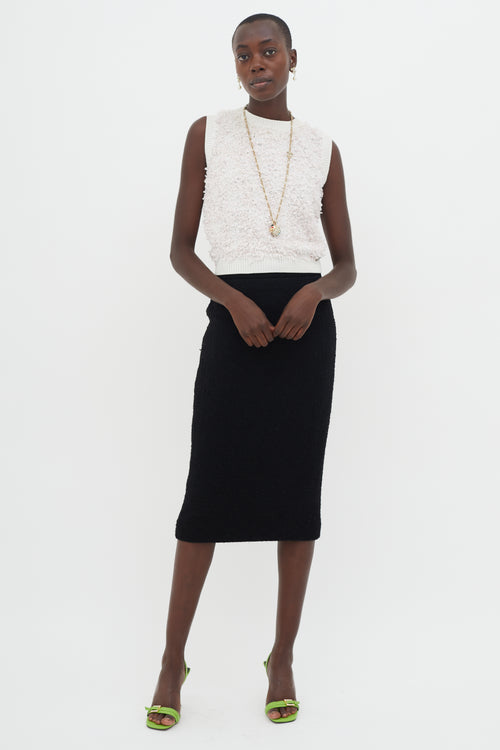 Chanel White & Red Polka Dot Knit Vest
