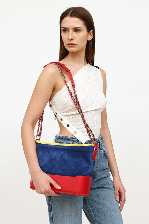 Chanel 2017 Blue & Red Medium Gabrielle Bag