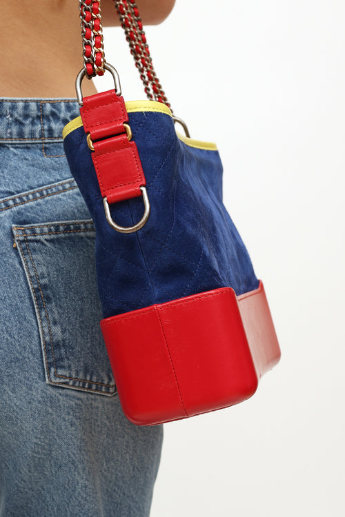 Chanel 2017 Blue & Red Medium Gabrielle Bag