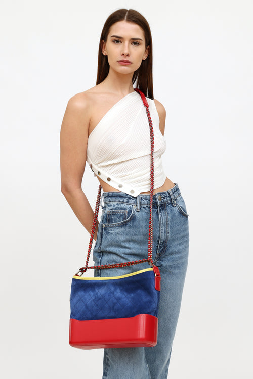 Chanel 2017 Blue & Red Medium Gabrielle Bag