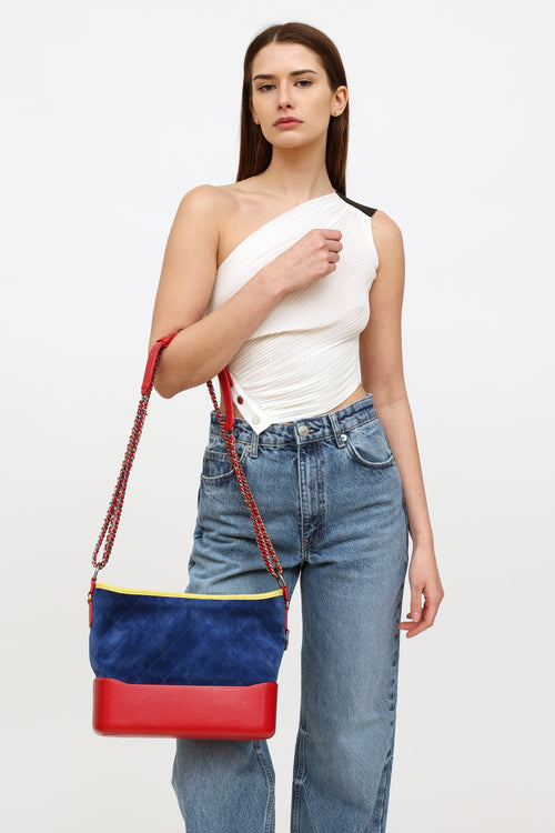 Chanel 2017 Blue & Red Medium Gabrielle Bag