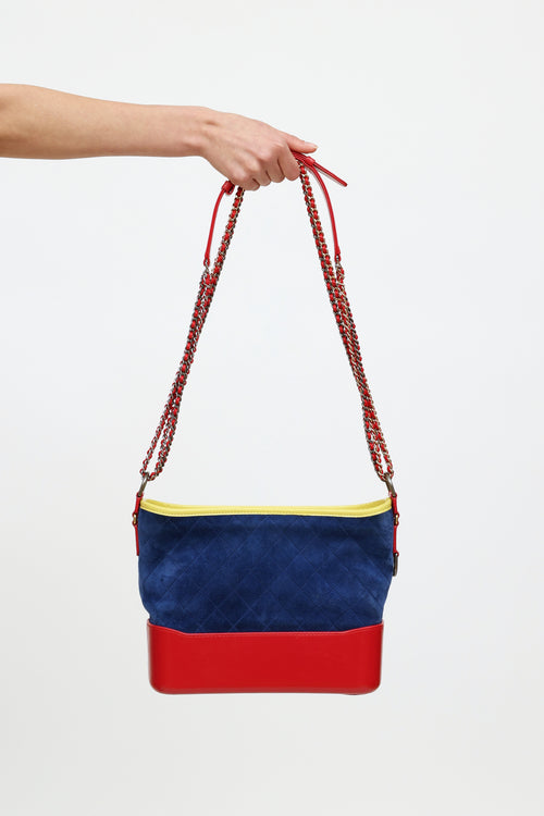 Chanel 2017 Blue & Red Medium Gabrielle Bag