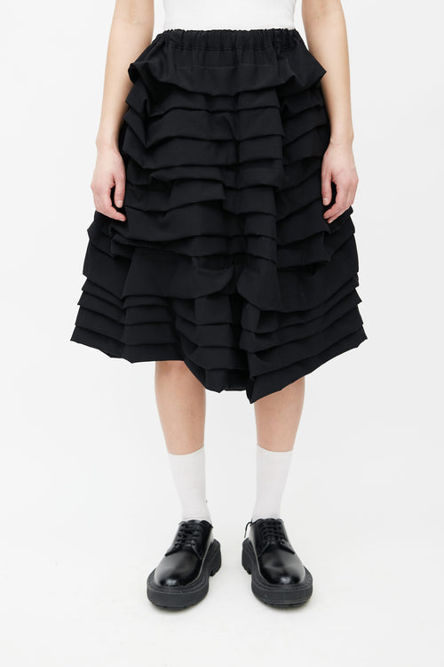 Comme des Garçons F/W 2016 Black Tiered Ruffle Short