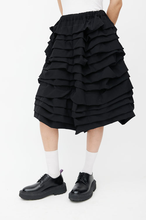 Comme des Garçons F/W 2016 Black Tiered Ruffle Short