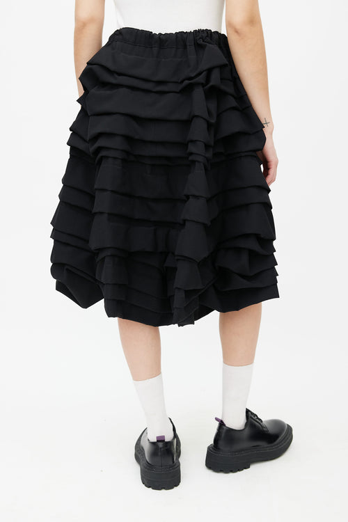 Comme des Garçons F/W 2016 Black Tiered Ruffle Short