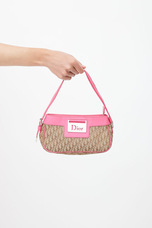 Dior 2005 Beige & Pink Diorissimo Pochette Bag