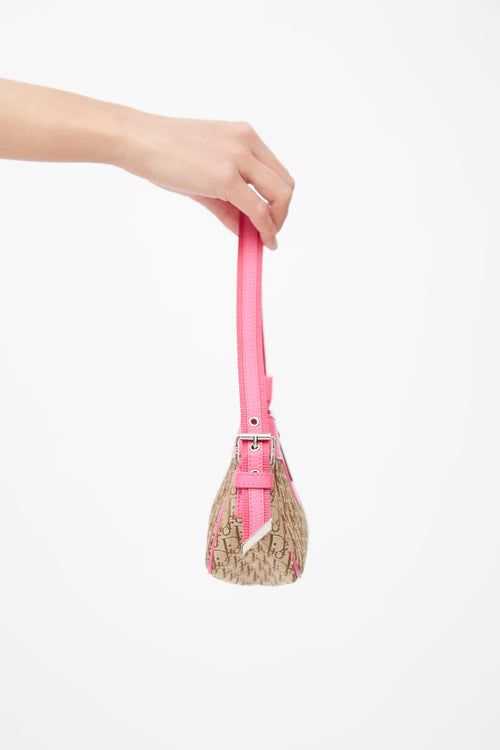 Dior 2005 Beige & Pink Diorissimo Pochette Bag