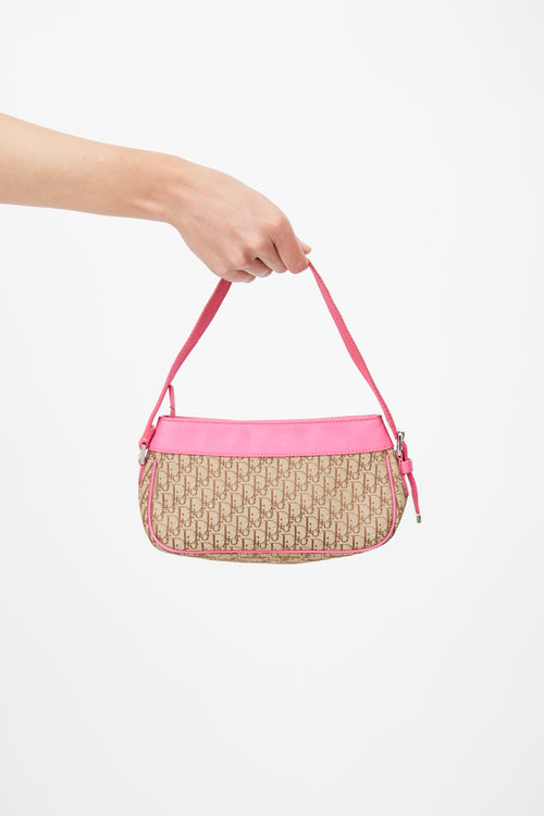 Dior 2005 Beige & Pink Diorissimo Pochette Bag