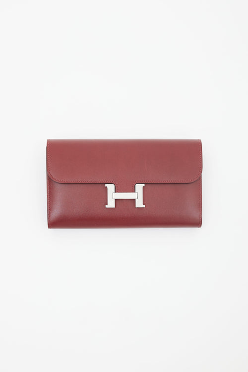 Hermès 2016 Bordeaux Box & Palladium Constance Wallet
