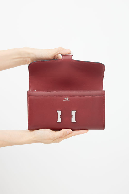 Hermès 2016 Bordeaux Box & Palladium Constance Wallet
