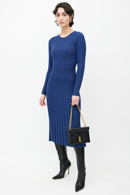 Hermes Black Leather & Gold-Tone Chain Alcazar Shoulder Bag