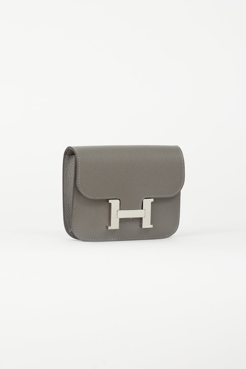 Hermès Grey & Silver Constance Slim Wallet