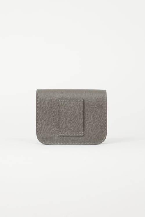 Hermès Grey & Silver Constance Slim Wallet