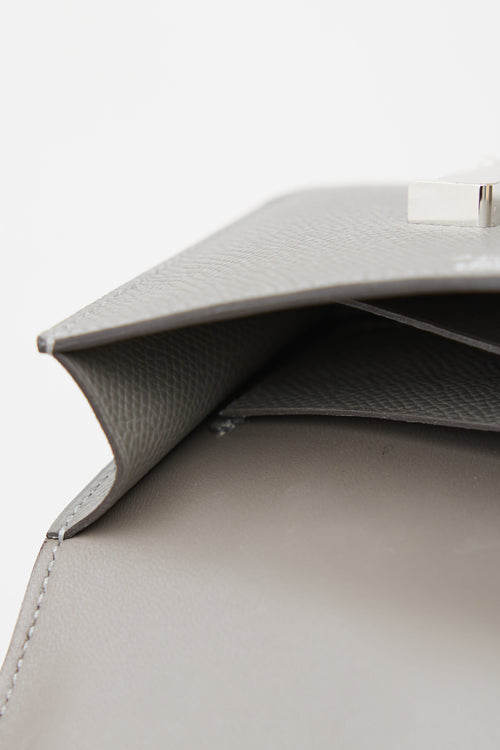 Hermès Grey & Silver Constance Slim Wallet