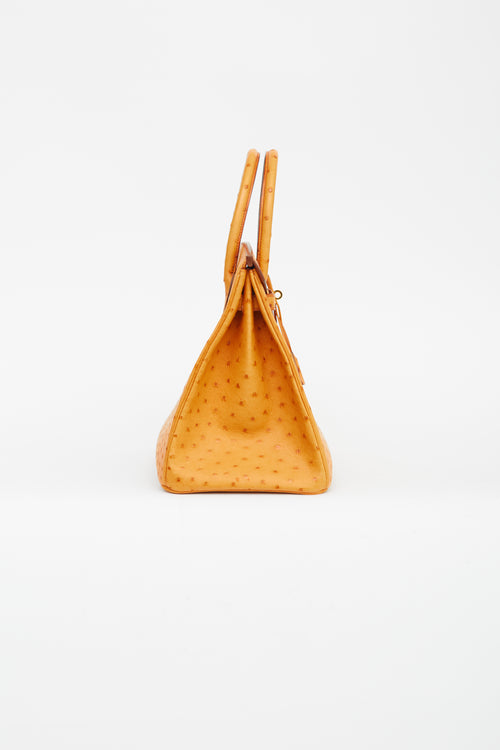 Saffron Leather Birkin 35 Bag