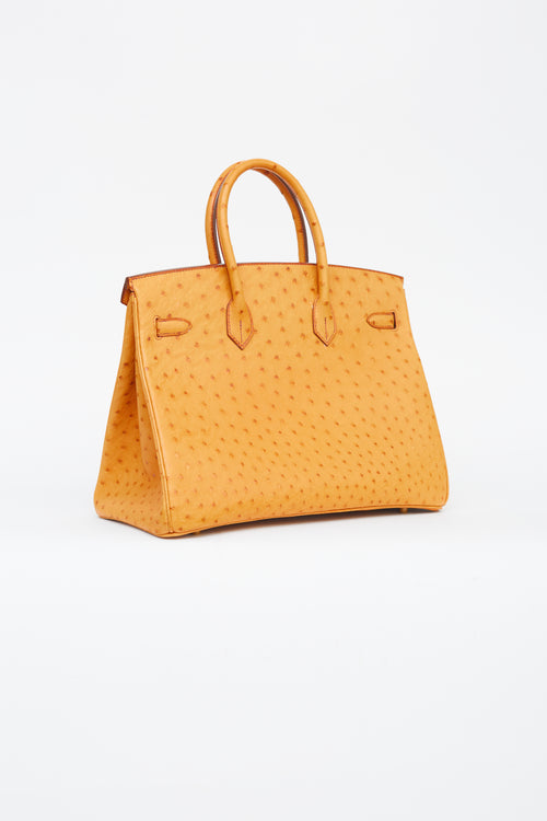 Saffron Leather Birkin 35 Bag