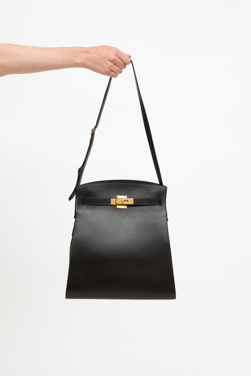 Hermès 1995 Noir Box Calf Kelly Sport 30 Bag
