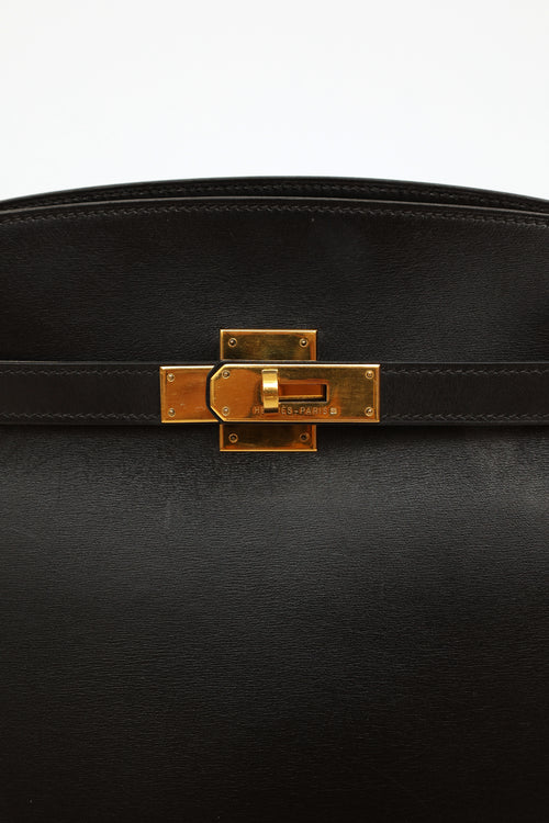 Hermès 1998 Noir Box Calf Kelly Sport 30 Bag
