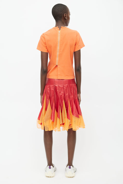 Junya Watanabe SS 2013 Red & Orange Panelled Skirt
