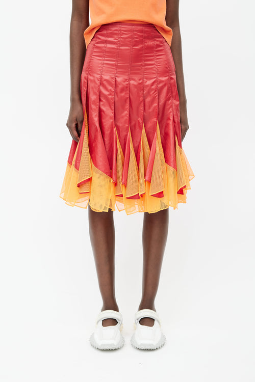 Junya Watanabe SS 2013 Red & Orange Panelled Skirt