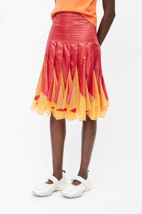 Junya Watanabe SS 2013 Red & Orange Panelled Skirt