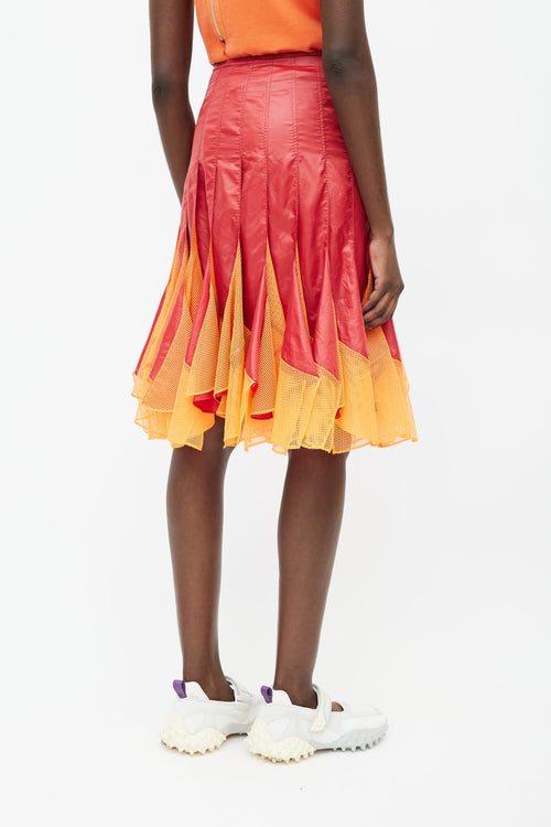 Junya Watanabe SS 2013 Red & Orange Panelled Skirt